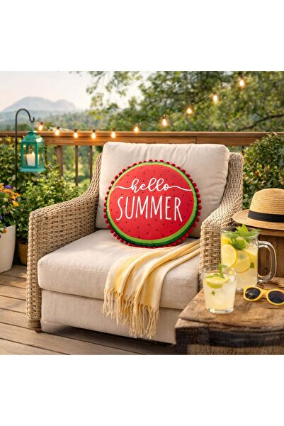 OEM Στρογγυλό μαξιλάρι με σχέδιο καρπούζι Ø45 εκατοστά