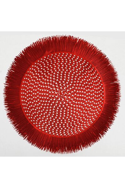 OEM Κόκκινη Στρογγυλή Χριστουγεννιάτικη Βάση Πιάτου με Σχέδιο