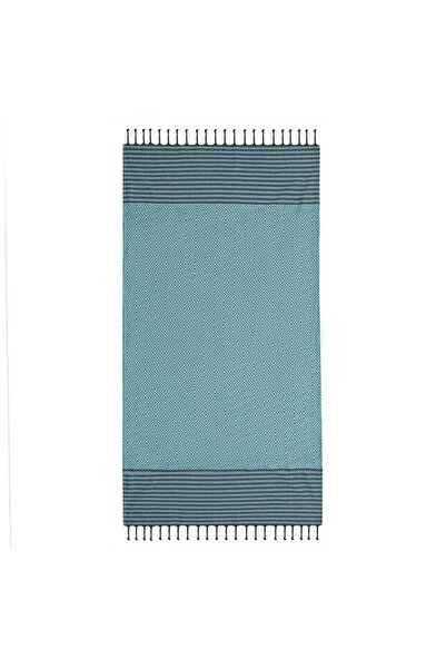 OEM Prosop Hamam Verde Menta Gri cu Modele Geometrice & Franjuri 180x100cm