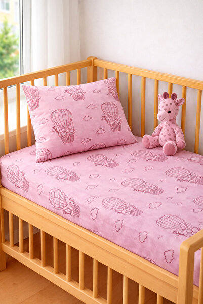 Ozz Baby Park Crib 100% Cotton Baby Fitted Sheet (70X120X16Cm) Pillowcase & W...