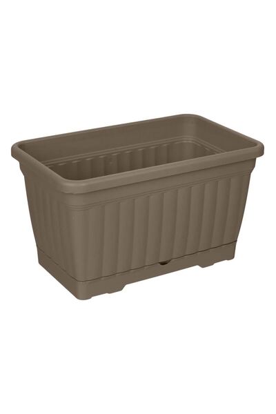 OEM Plastic Planter with Built-in Saucer Mocca 30.5x18.5x17cm - 6L
