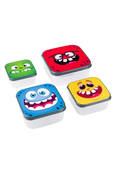 OEM Set of Casseroles with Lids with Funny Pattern - 4pcs