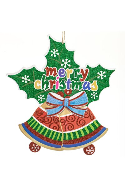 OEM Κρεμαστά Χριστουγεννιάτικα Κουδουνάκια Διακόσμησης με Γκι και Γκλίτερ 30x...