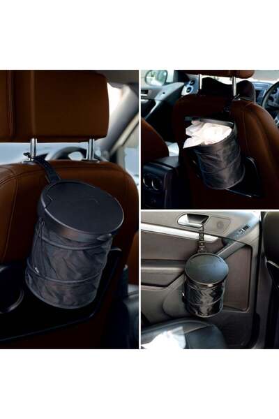 OEM Cos de Gunoi Auto Pop Up Negru Ø16x19cm