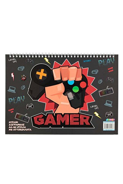 OEM Σημειωματάριο Σπιράλ Α4 Gamer με Αυτοκόλλητα - 30Φ