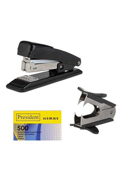 OEM Stapler, Staple Remover, Black & Refill Set No. 26/6