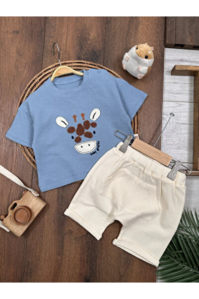 Bolly Baby Waffle Embroidered Snap-Back Summer Baby Boy Set