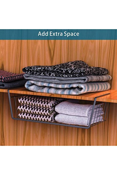 OEM Κρεμαστός Οργανωτής Ραφιού Μεταλλικός Μαύρος 40x26x13εκ.