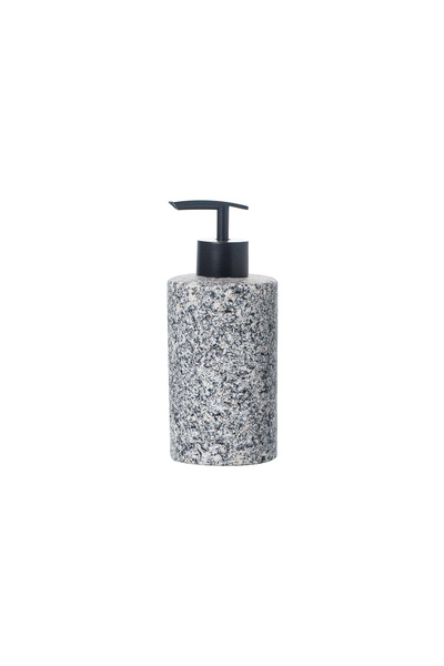 Malooki Granite soap dispenser made of porcelain, granite texture, matte blac...