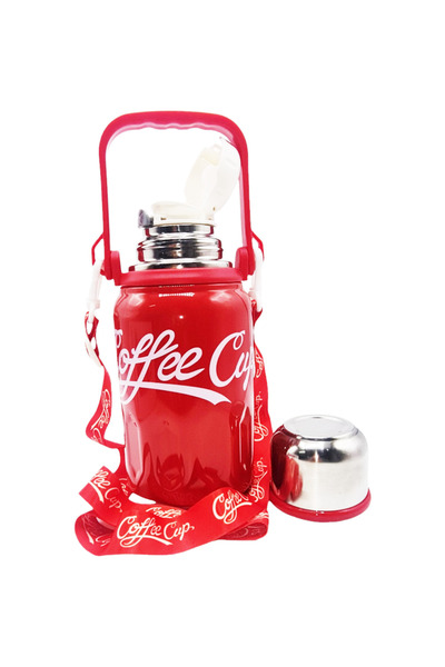 OEM Termos Portabil Premium, 800 ml, Oțel Inoxidabil 316, Roșu Glossy