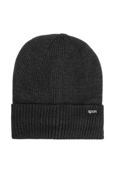 OEM Caciula Tricotata Neagra Melanj cu Captuseala Fleece & "Sport" Metalic pe...