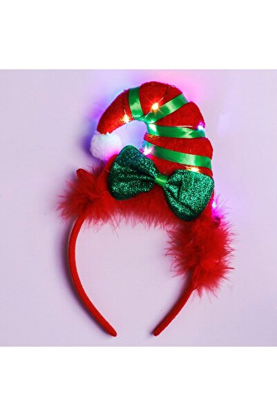 OEM Coronita Par de Craciun cu Caciulita de Spiridus Rosie Verde & Lumina