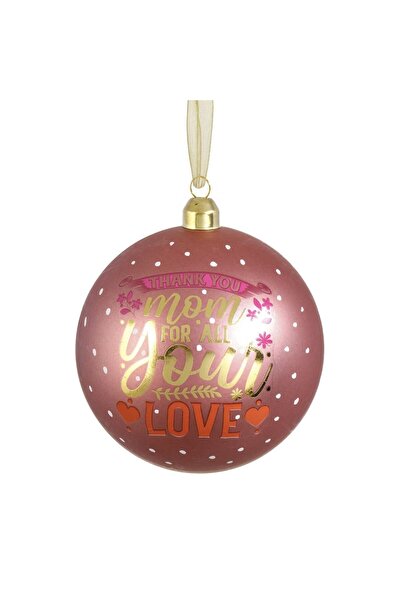 OEM Glob de Craciun Roz Dublu cu Mesaj ”Best Mom in the World” Ø10 centimetri