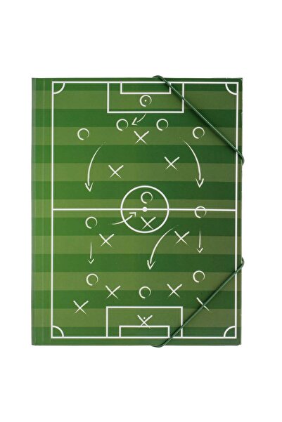 OEM Cardboard Folder with Elastic Fancy Football Field Pattern 24x32cm