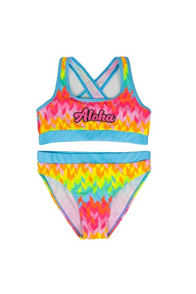 OEM Πολύχρωμο Μπλε Σετ Μαγιό με Σχέδιο Ζιγκ-ζαγκ  "Αλόχα " για Παιδιά 8 Ετών