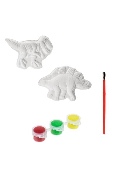 OEM Dinosaur Plaster Creations Accessories Set with Paint & Brush - 6 pieces