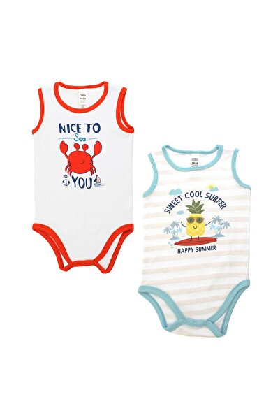 OEM White Cotton Bodysuit Set with Crab & Pineapple Pattern - 2 Pieces 12-18 ...