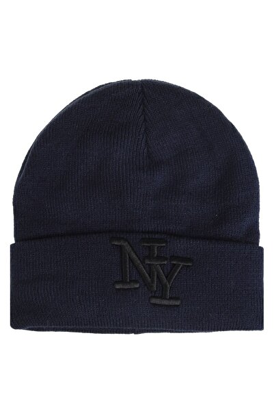 OEM Blue Hat with Black Faux Fur Lining "NY" for Kids