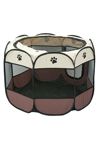 OEM Καφέ Μπεζ Πάρκο Σκύλου 91x91x58εκ.