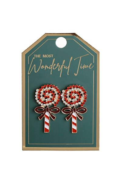 OEM Cercei de Craciun Acadele cu Fundita de Culoare Aurie & Stras Rosu Auriu