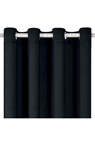 OEM Black Decorative Curtain with Rings 140x260cm