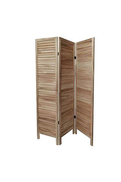 OEM Paravan Despartitor din Lemn de Culoare Naturala cu 3 Panouri 121x170cm