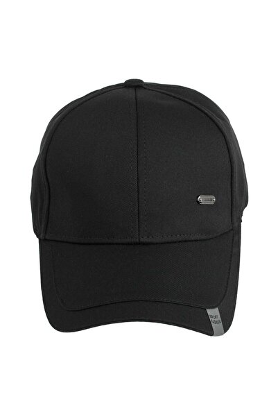 OEM Μαύρο καπέλο με μεταλλικό σήμα και γκρι βινιέτα για άνδρες