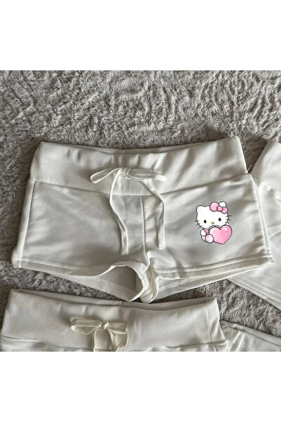 Gofeel Hello Kitty Heart Detailed Mini Shorts