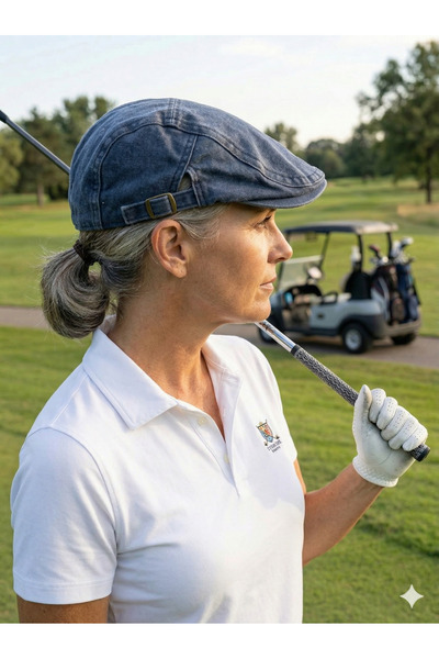 PIECE SIGNATURE 100% Cotton, Adjustable Denim Golf Cap for Women and Men