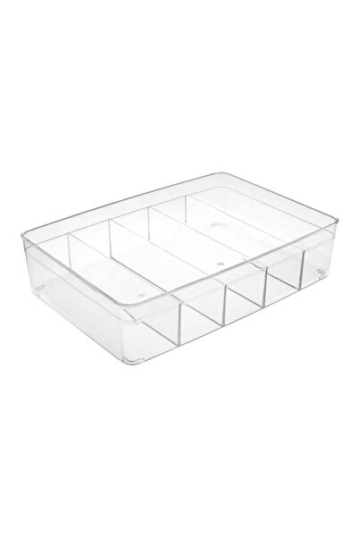 OEM Sheer Plastic Organizer with 5 Compartments for Drawers 30x21x7.5cm