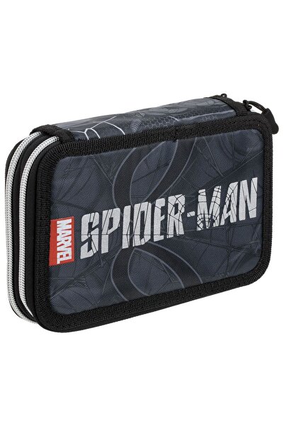 OEM Double Fitted Pencil Case Black Grey with Spiderman Pattern 19.5x4.5x12.5...