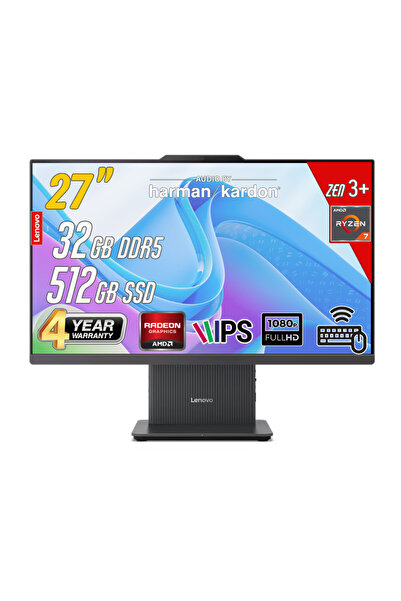 LENOVO IdeaCentre 27ARR9 AMD Ryzen 7-7735HS 32GB 512GB 27 FHD FreeDos Siyah A...