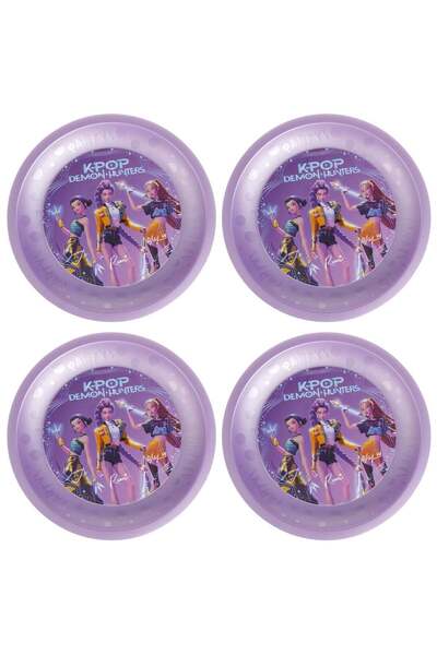 OEM Λιλά Πλαστικά Πιάτα Πάρτι με σχέδιο K-POP Demon Hunters Ø21 εκατοστά - 4 ...