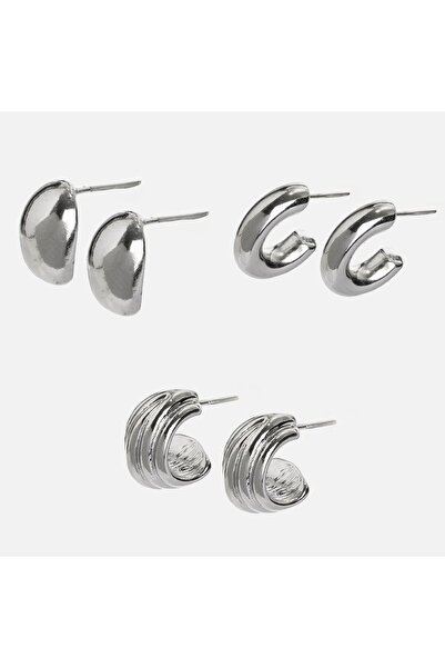 OEM Cercei pentru Femei de Culoare Argintie Cercuri Semiluna Picatura - 3perechi