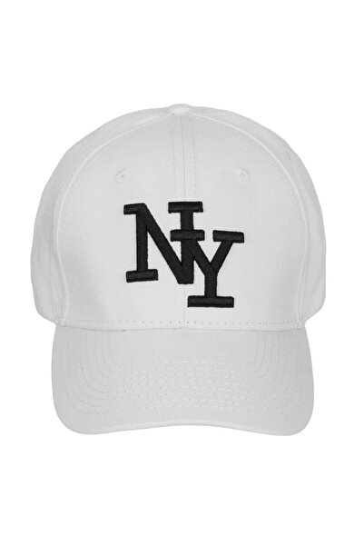 OEM White Cotton Cap with Black 3D NY Embroidered for Men