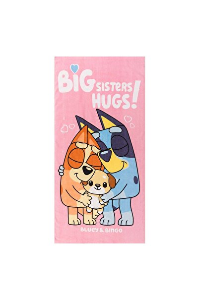 OEM Prosop de Plaja din Bumbac Roz Bluey pentru Copii 70x140cm