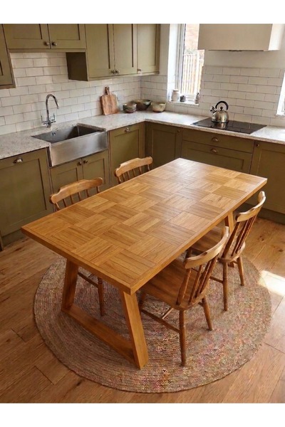 hgalpdesing Ahşap Meşe renk Balkon Bahçe Masası Çay Kahve Mutfak Yemek masası...