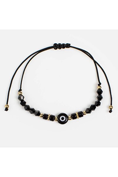 OEM Bratara cu Margele Negre & Ochi