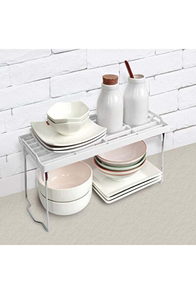 OEM Λευκό Πλαστικό Πτυσσόμενο Ράφι με Μεταλλικά Πόδια 30x14x15.5 εκατοστά