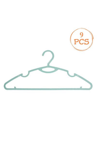 OEM Mint Green Plastic Hangers 40x18.5 centimeters - 9pcs