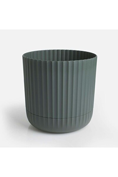 OEM Plastic Flower Pot with Built-in Saucer Khaki Ø23x23cm 7.2L