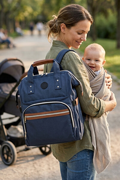 FOCUX -06 Mother Care Baby Bag Mother Bag Backpack Dark Blue