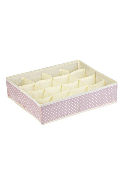 OEM Ροζ Οργανωτής με Πουά & 16 Θήκες Συρταριών 35x30x9εκ.
