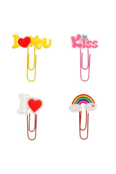 OEM Agrafe Metalice Colorate Glow in the Dark cu Topper Love 5.5cm - 4buc
