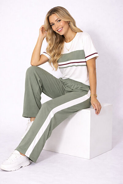 Boi Γυναικείο υφασμάτινο σετ Oysho σε λευκό, ναυτικό μπλε, με κόκκινες λεπτομ...