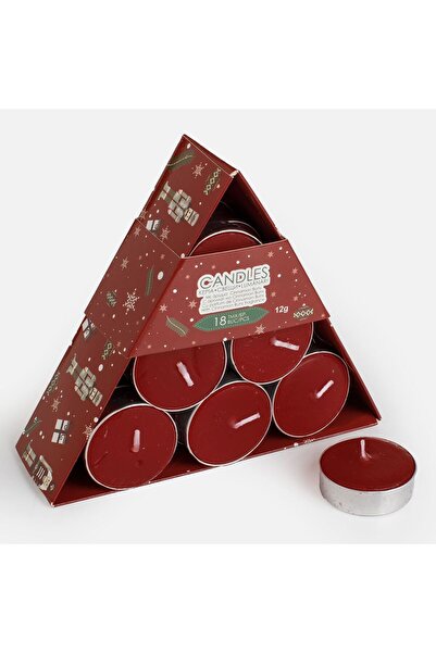 OEM Κόκκινα Χριστουγεννιάτικα Κεριά σε Σχήμα Χάπι με Άρωμα Κανέλας Ø4x1.3 εκα...