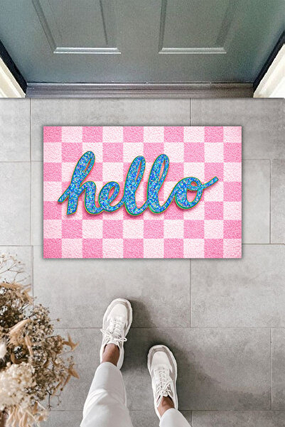 Dormot Μοντέρνο ψηφιακό χαλάκι εισόδου - Παστέλ ροζ καρό κομψό χαλάκι πόρτας ...