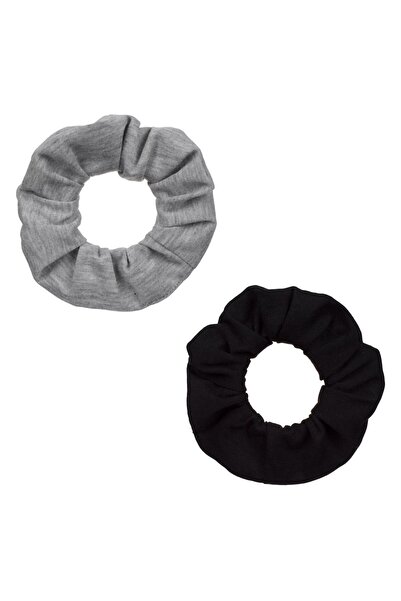 OEM Γυναικεία Λαστιχάκια Μαλλιών Μαύρο Γκρι Μελανζέ - 2 τεμάχια