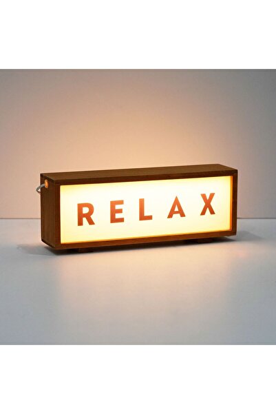 OEM Lampa LED Neon cu Panou din Lemn "RELAX" 26,5x6x10cm