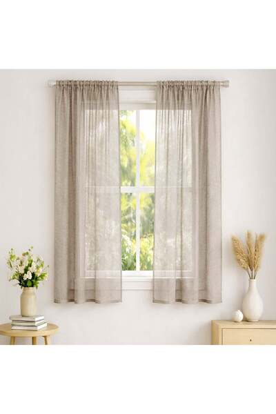 OEM Beige Curtain with Window Tape 140x140cm